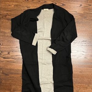 Babaton long Black and Gray Knit Cardigan